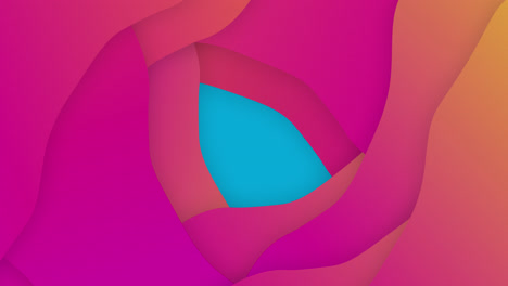 Animation-of-gradient-pink-to-orange-waves-moving-on-blue-background