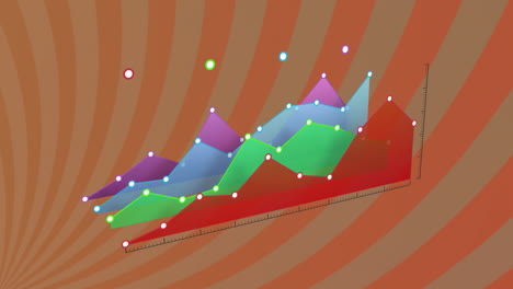 Animation-Der-Statistischen-Datenverarbeitung-Vor-Orangefarbenem-Radialem-Hintergrund