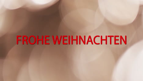 Animation-of-frohe-weihnachten-text-over-yellow-spots-of-light-background