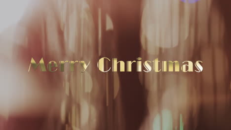 Animation-of-merry-christmas-text-over-yellow-spots-of-light-background