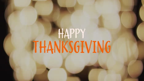 Animation-of-happy-thanksgiving-text-and-spot-lights-background