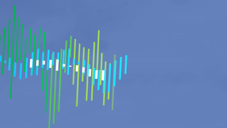 Animation-Von-Mehrfarbigen-Linien,-Die-Diagramme-Auf-Blauem-Hintergrund-Bilden