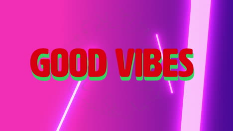 Animation-of-good-vibes-text-banner-against-neon-lines-against-purple-gradient-background