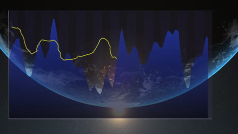 Animation-Der-Statistischen-Datenverarbeitung-Und-Eines-Lichtflecks-Vor-Der-Nahaufnahme-Eines-Globus