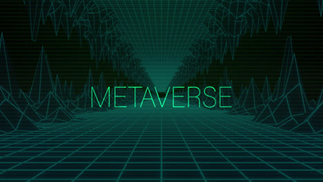 Animation-Des-Metaverse-Textes-über-Einem-Digitalen-Tunnel