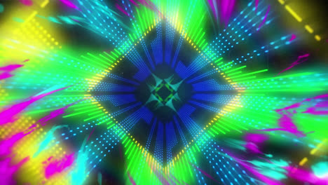 Animation-Kaleidoskopisch-Leuchtender-Formen-Auf-Schwarzem-Hintergrund