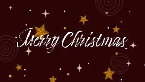 Animation-of-merry-christmas-text-banner-over-star-icons-against-grey-background