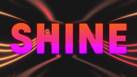 Animation-of-shine-text-over-moving-neon-shapes