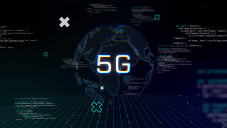 Animation-of-5g-over-globe-and-data-processing-on-digital-screen