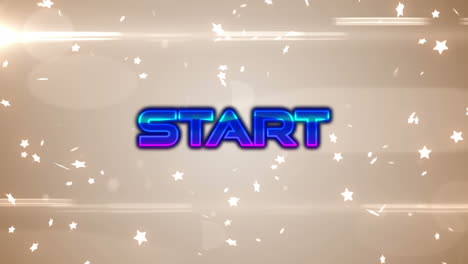 Animation-of-start-text-with-stars-and-lens-flares-over-abstract-background