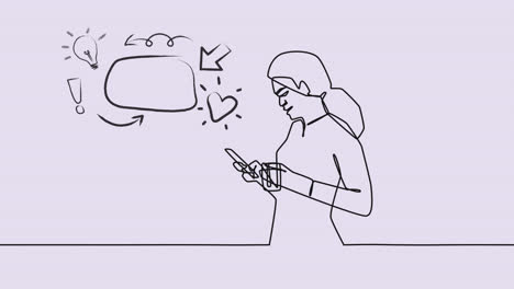 Animación-De-Teléfonos-Inteligentes-E-íconos-Con-Burbujas-De-Discurso
