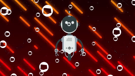 Animation-Eines-KI-Chatbots-Auf-Farbenfrohem-Neongestreiftem-Hintergrund