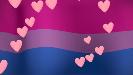 Animation-of-heart-icons-over-bisexual-flag-of-pride