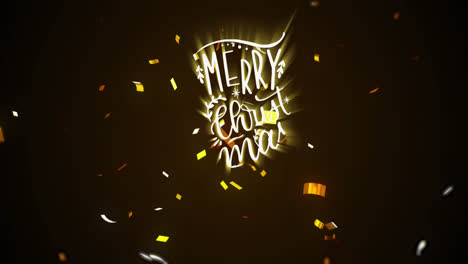 Animation-of-merry-christmas-and-happy-new-year-text-over-confetti-on-black-background