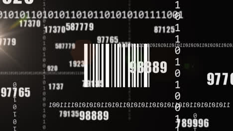 Animation-of-bar-code,-binary-coding-and-data-processing