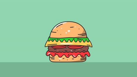 Animation-of-hamburger-icon-on-green-black-background