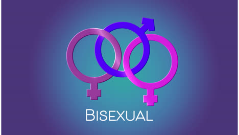 Animation-of-bisexual-symbol-and-text-over-purple-background