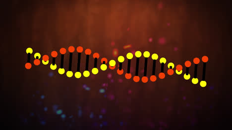 Animation-Von-Punkten,-Die-Sich-über-Einen-DNA-Strang-Bewegen