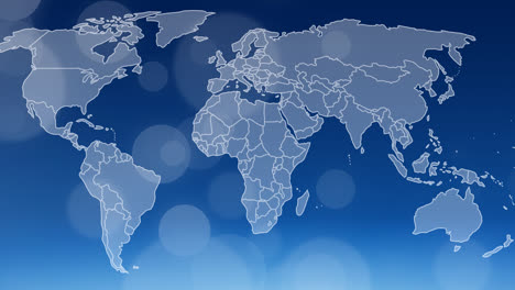 Animation-Von-Punkten-Und-Weltkarte-Auf-Blauem-Hintergrund