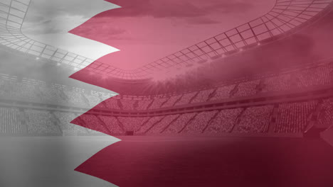 Animation-Der-Flagge-Von-Bahrain-über-Einem-Sportstadion