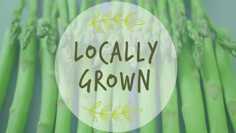 Animation-of-locally-grown-text-over-asparagus