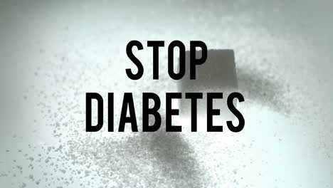 Animation-Des-Textes-„Stoppt-Diabetes“-über-Einem-Stück-Zucker