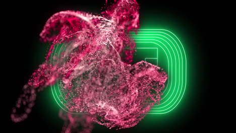 Animation-Einer-Rosa-Digitalen-Welle-über-Einem-Neongrünen-Fußballfeld-Layout-Vor-Schwarzem-Hintergrund