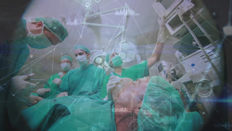 Animation-of-connections-and-data-processing-over-diverse-surgeons-at-operating-theatre