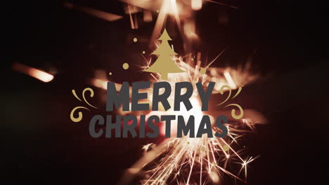 Animation-Des-Frohe-Weihnachten-Textes-über-Beleuchtetem-Wunderkerzen-Hintergrund