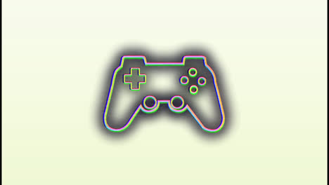 Animation-of-video-game-controller-moving-in-loop-over-white-background,-copy-space