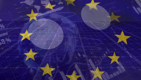 Animation-Der-Datenverarbeitung-über-EU-Flagge-Und-Solarmodulen