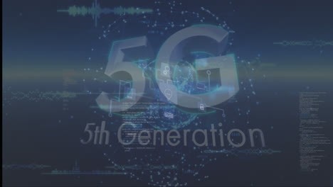 Animation-Der-5.-5G-Generation-Und-Verbindungen-Auf-Marineblauem-Hintergrund