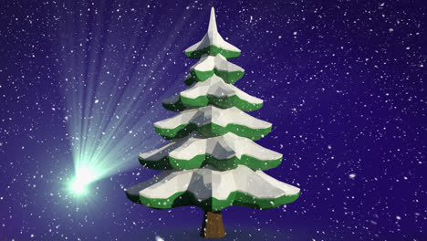 Animation-Von-Fallendem-Schnee-über-Einem-Weihnachtsbaum