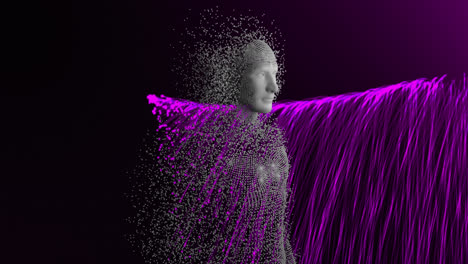 Composition-of-exploding-human-bust-formed-with-particles-over-glowing-blue-mesh