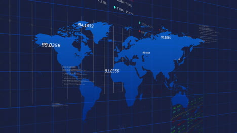 A-digital-world-map-displays-various-data-points,-with-copy-space