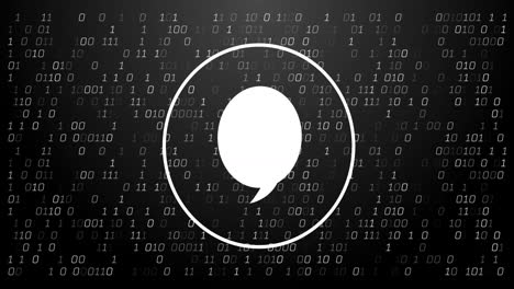 Animation-of-digital-speech-bubble-icon,-binary-coding-and-data-processing