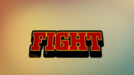 Animation-of-fight-text-banner-on-retro-speech-bubble-against-orange-and-grey-gradient-background