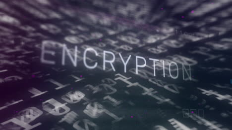 Animation-of-encryption-text-banner-over-binary-coding-and-microprocessor-connections