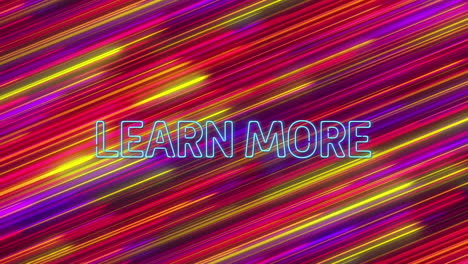 Animation-of-learn-more-text-banner-against-colorful-light-trails-in-seamless-pattern