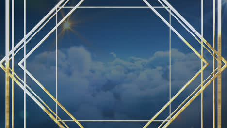 Animation-of-frame-with-lens-flare-over-cloudy-sky