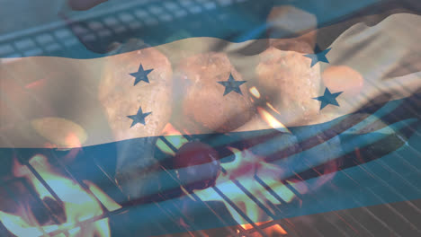 Animation-of-flag-of-honduras-over-grill