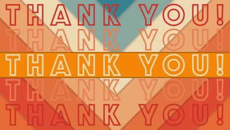 Animation-of-thank-you-text-banner-against-abstract-gradient-lines-in-seamless-pattern