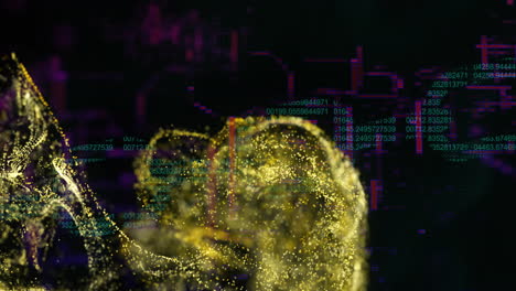 Animation-Einer-Gelben-Digitalen-Welle-Vor-Binärer-Kodierung-über-Dem-Sicherheitskettensymbol-Auf-Schwarzem-Hintergrund