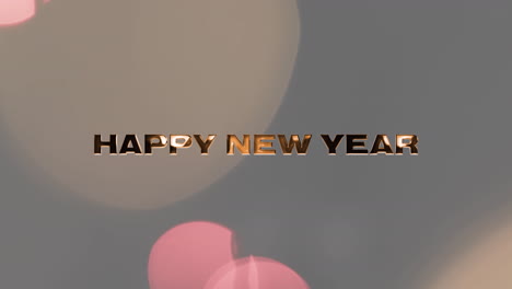 Animation-of-happy-new-year-text-over-spots-of-light-background