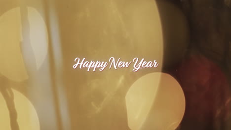 Animation-Eines-Frohes-Neues-Jahr-Textes-über-Gelben-Flecken-Auf-Hellem-Hintergrund