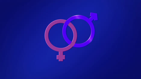 Animación-Del-Símbolo-Heterosexual-Sobre-Fondo-Azul
