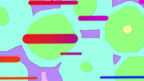 Animation-Von-Farbverlaufslinien-Und-Abstrakten-Pastellformen-In-Nahtlosem-Muster-Auf-Violettem-Hintergrund