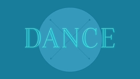 Animation-Von-Tanztext-über-Muster-Auf-Blauem-Hintergrund
