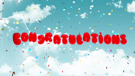 Animation-of-congratulations-text-over-clouds