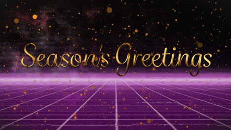 Animation-of-seasons-greetings-text-over-spots